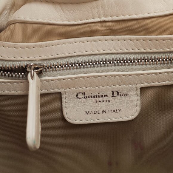 Christian Dior Le Trente White Cannage Leather Ruffle Tote - Picture 12 of 13